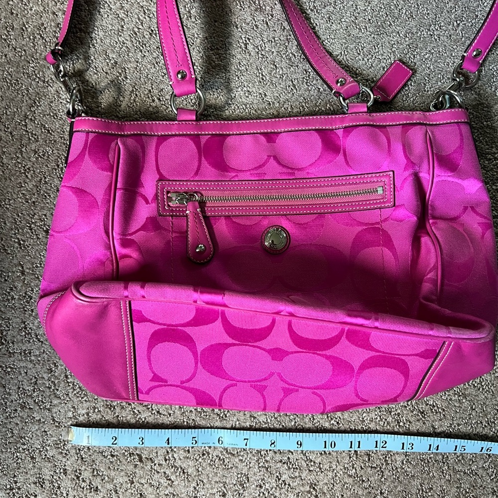 Coach Pink Shoulder Bag with Signature Design